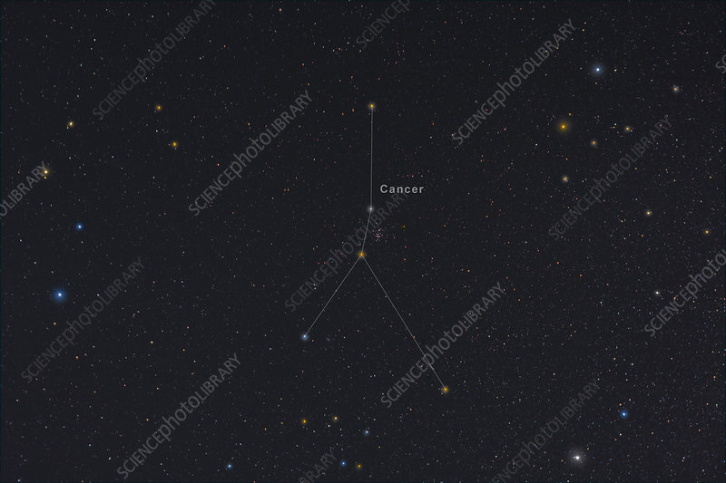 Cancer, Constellation, Labeled Stock Image C033 4914