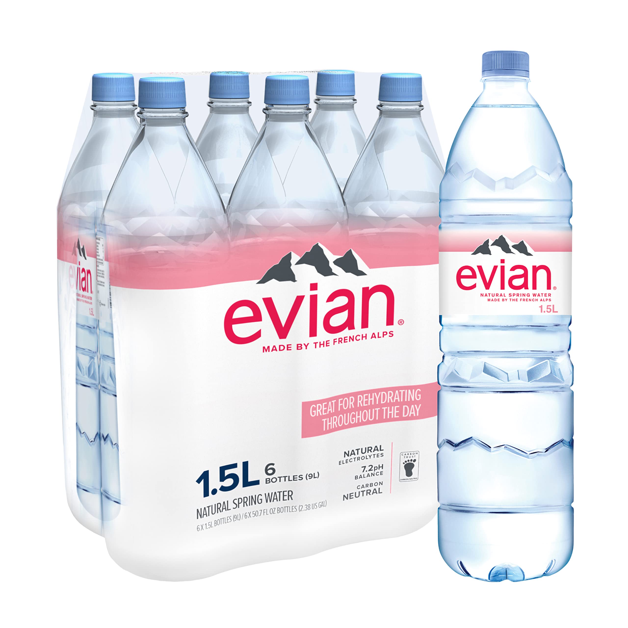 Evian Natural Spring Water Bottles 6pk