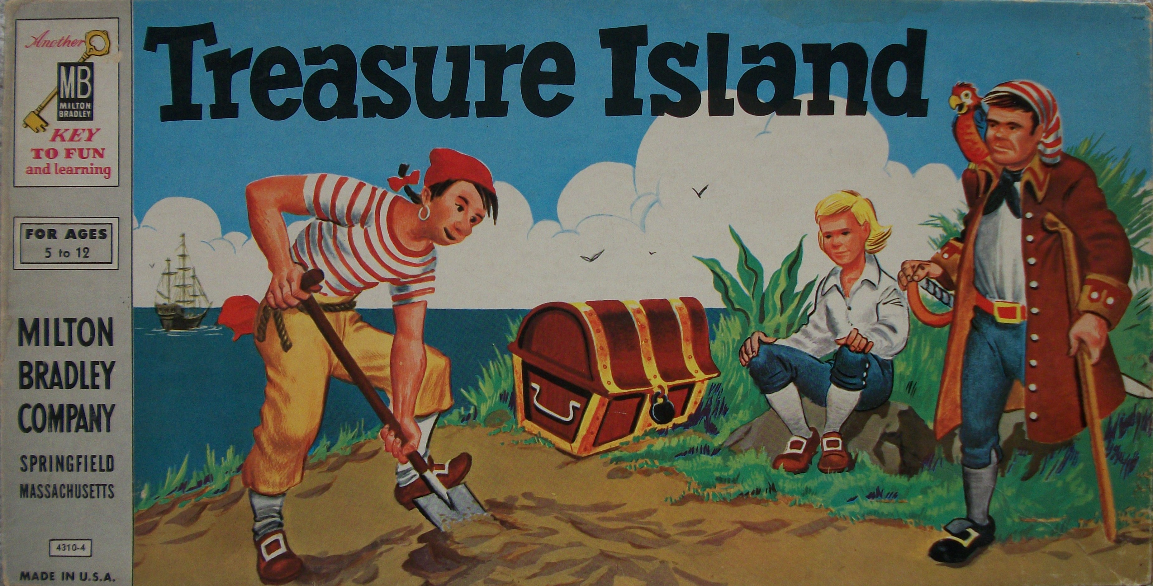 Milton Bradleys Old Board Game Of Treasure Island